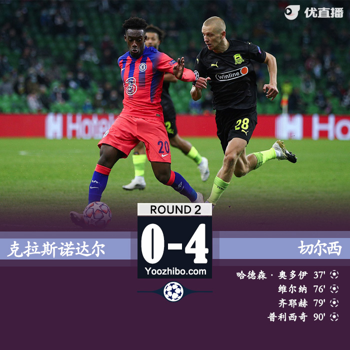 <a href=/zuqiuremen/chelsea/ target=_blank class=infotextkey>切尔西</a>4-0克拉斯诺达尔