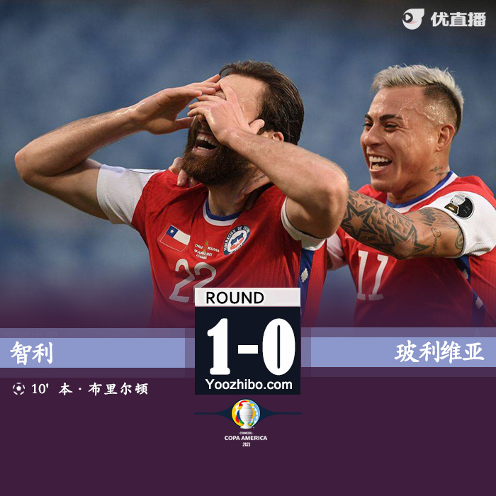 智利1-0玻利维亚 布里尔顿攻入唯一进球