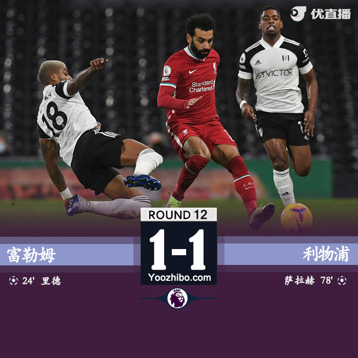 <a href=/zuqiuremen/liverpool/ target=_blank class=infotextkey>利物浦</a>1-1富勒姆