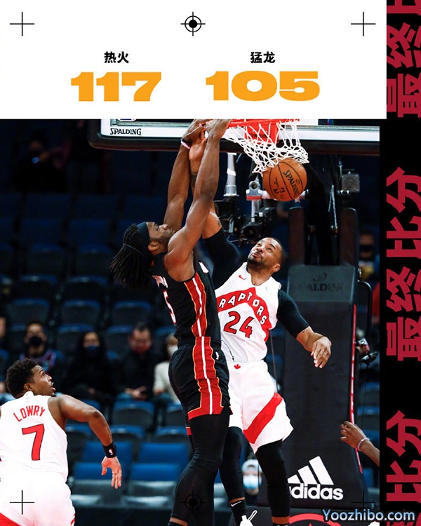 <a href=/lanqiuremen/heat/ target=_blank class=infotextkey>热火</a>以117-105击败了<a href=/lanqiuremen/raptors/ target=_blank class=infotextkey>猛龙</a>