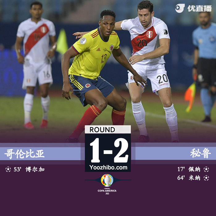 秘鲁2-1哥伦比亚 米纳乌龙博尔哈点球难救主