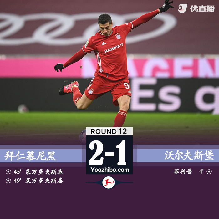 <a href=/zuqiuremen/bayern/ target=_blank class=infotextkey>拜仁</a>慕尼黑2-1沃尔夫斯堡