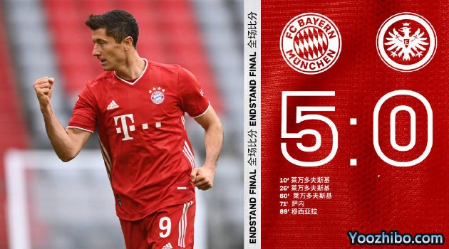 <a href=/zuqiuremen/bayern/ target=_blank class=infotextkey>拜仁</a>慕尼黑5-0法兰克福